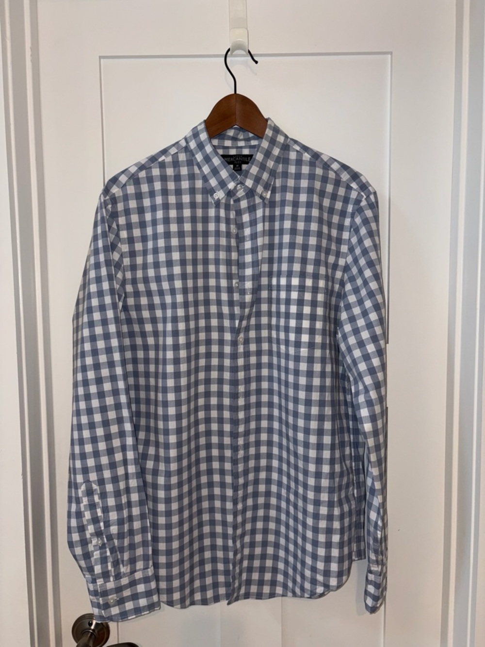 J. Crew Light Blue and White Gingham Button-Down Shirt